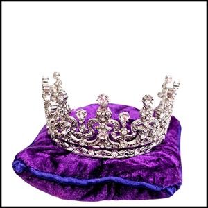 Franklin Mint‎ Royal Tiara Collection Queen Mary Rhinestone Silver Tone Crown